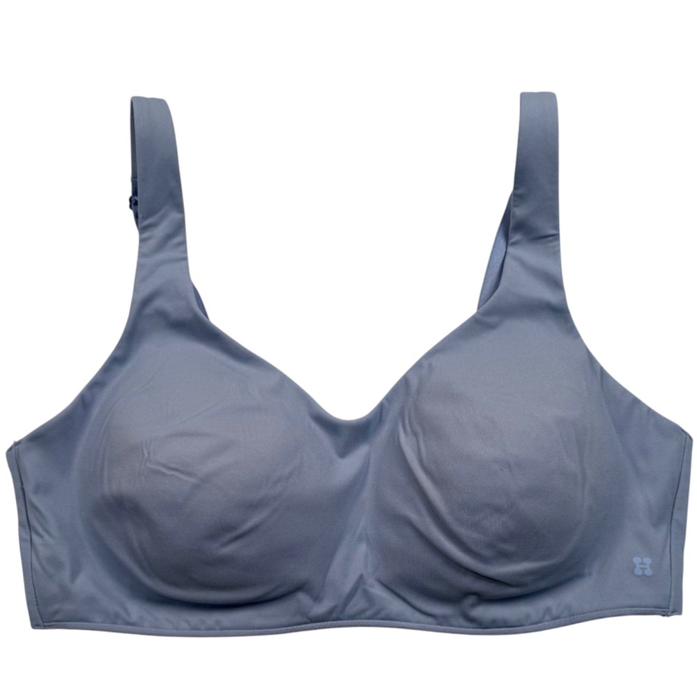 HUUG Wireless Comfort Bra Womens Large Blue Seamless Adjustable Straps H23001